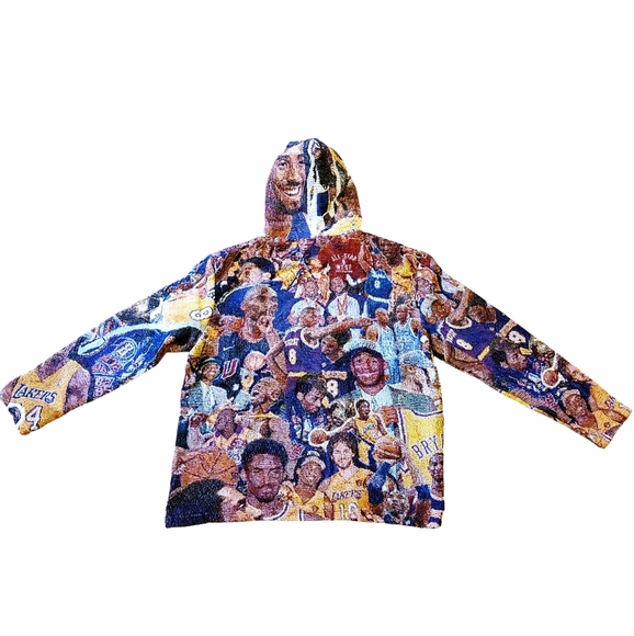 Rare Kobe Bryant Mamba tapestry winter hoodie size 2XLarge XXL No Pockets - Picture 2 of 4